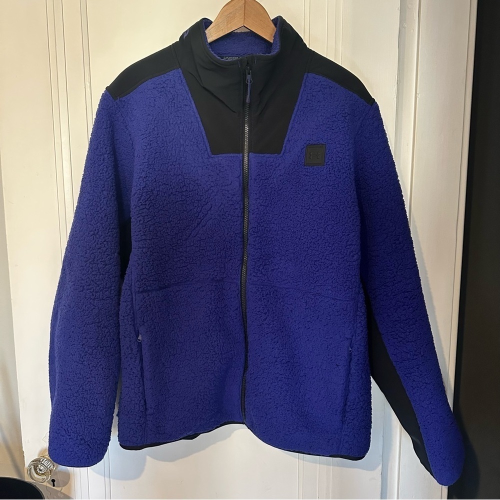 Under Armour Purple and Black Full Zip Sherpa Jacket XL